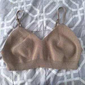 OAK + FORT Ribbed Brown Bralette